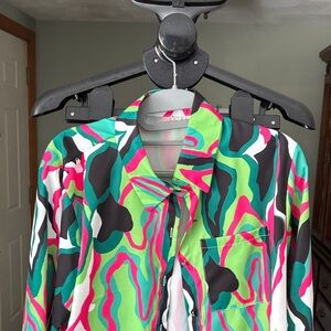 Vibrant Abstract Button-Up Shirt